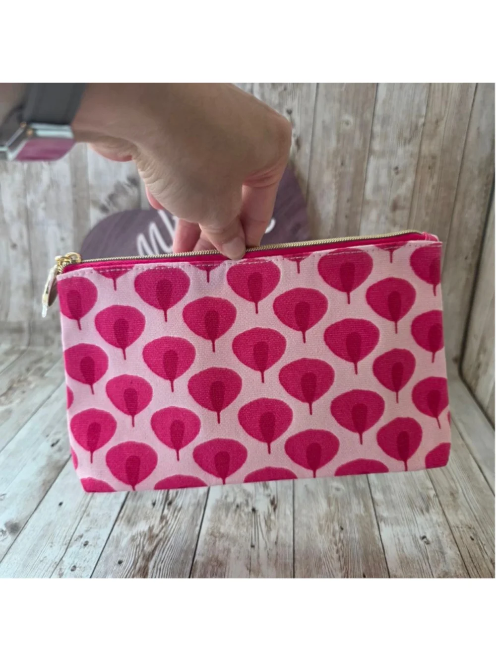 Estee Lauder Pink Patterned Cosmetic Bag NWOT